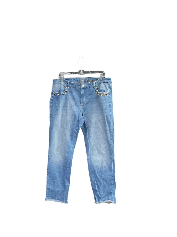 Jeans Cropped By Escada In Blue Denim, Size: Xl