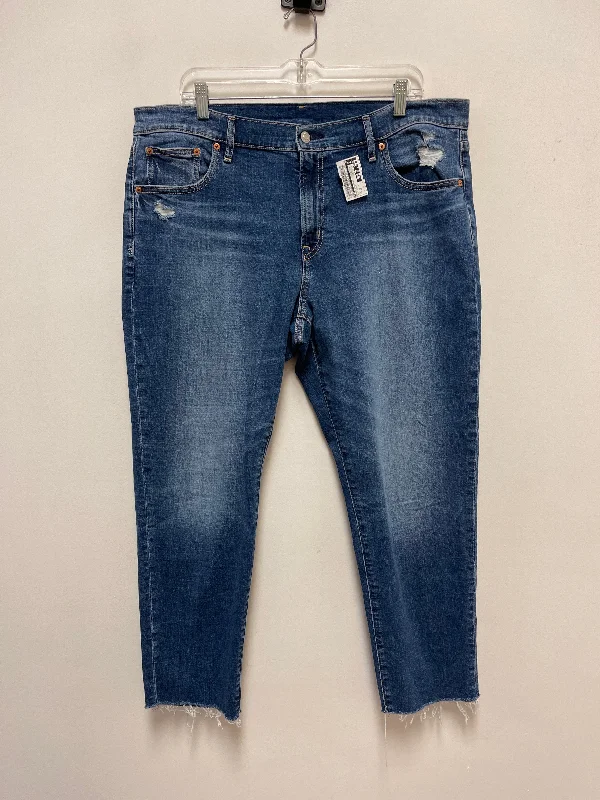 Jeans Straight By Gap In Blue Denim, Size: 16