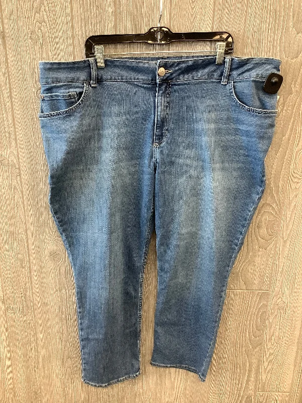 Jeans Straight By Lee In Blue Denim, Size: 24w