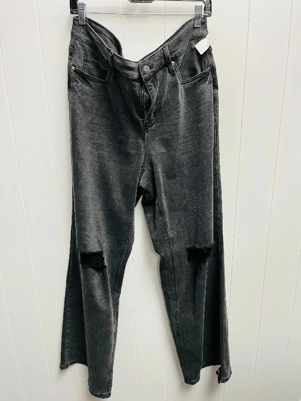 Jeans Straight By los angeles  In Black Denim, Size: 16