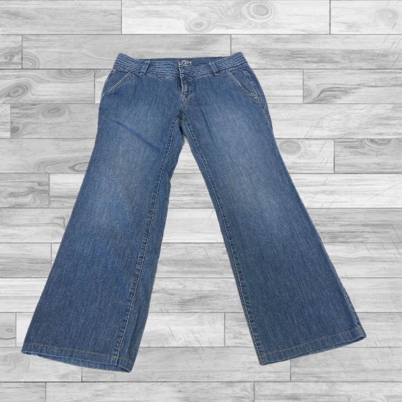 Jeans Wide Leg By Loft In Blue Denim, Size: 4petite