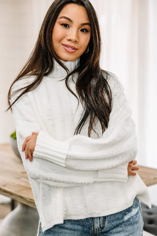 Start The Conversation White Fringe Sweater