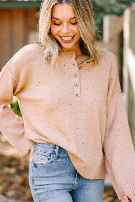 Where To Now Brown Confetti Sweater