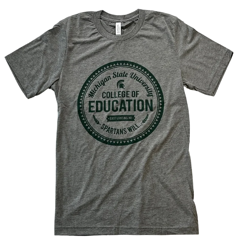 College of Education Unisex Vintage Short Sleeve T-Shirt, Gray