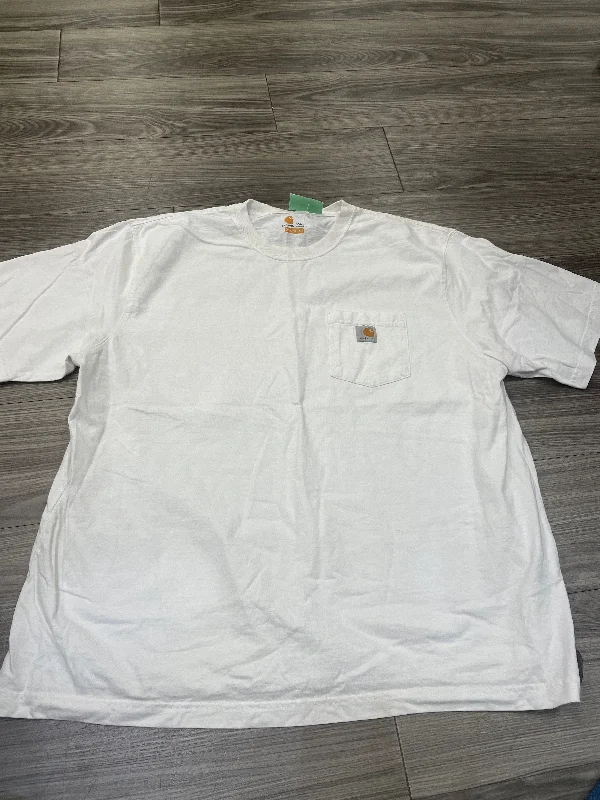 Top Short Sleeve By Carhartt In White, Size: 2x