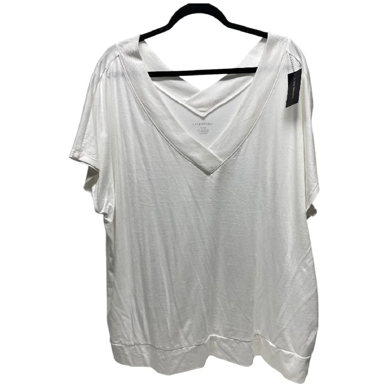 Top Short Sleeve By Lane Bryant In White, Size: 20