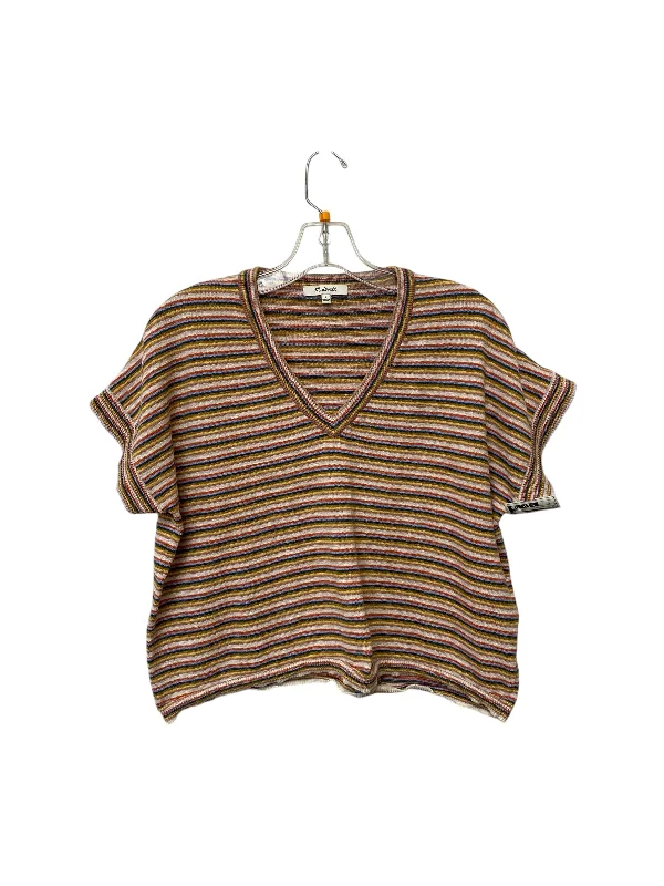 Top Short Sleeve By Madewell In Striped Pattern, Size: S