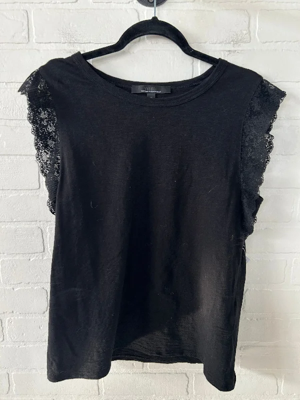 Top Short Sleeve By White House Black Market In Black, Size: M