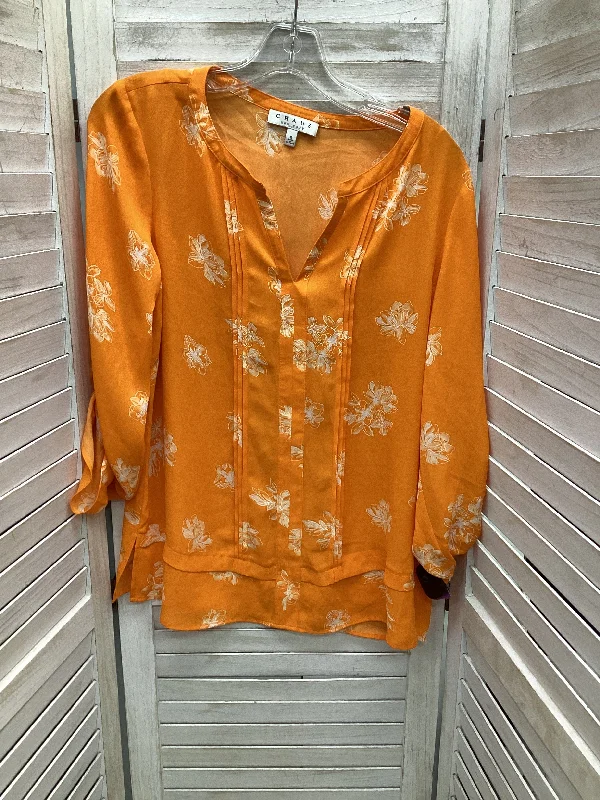 Blouse Long Sleeve By Chaus In Orange, Size: S