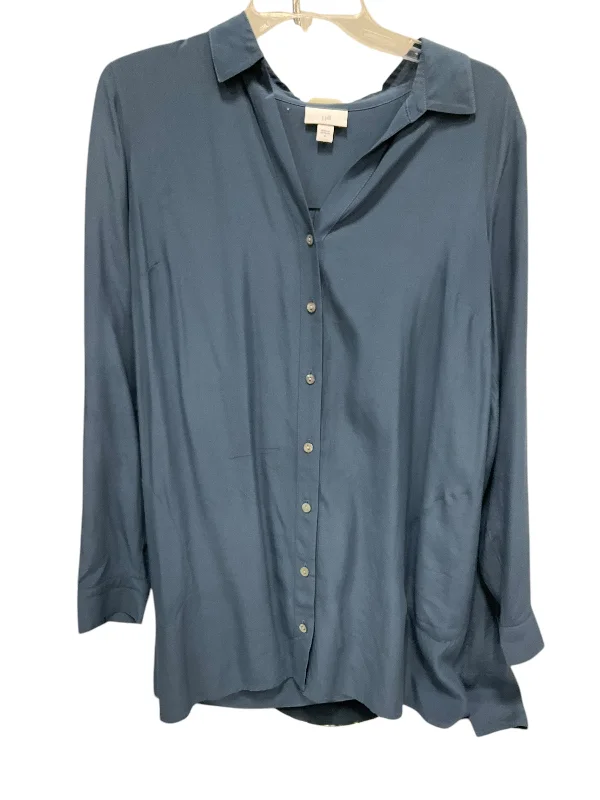 Blouse Long Sleeve By J. Jill In Blue, Size: M