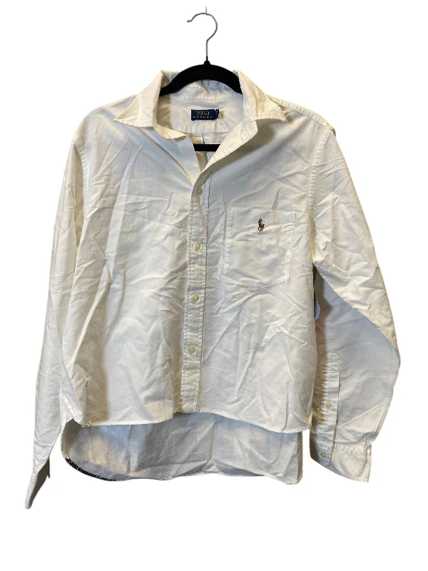 Blouse Long Sleeve By Polo Ralph Lauren In White, Size: S