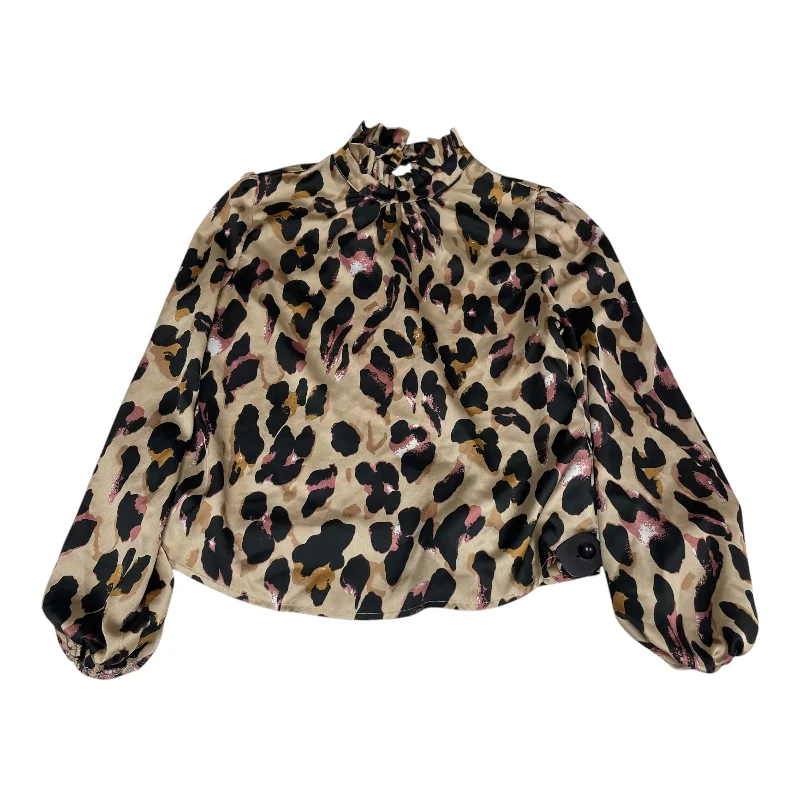 Blouse Long Sleeve By Shein In Animal Print, Size: M