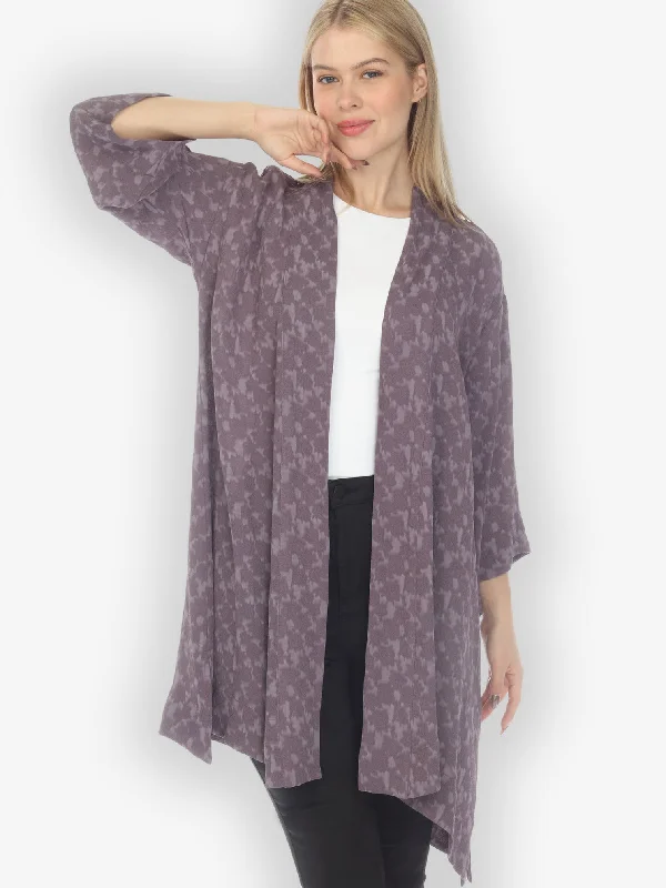 Lavender Jacquard Crepe Kimono Top