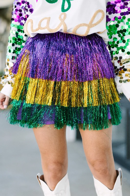 Life Of The Party Purple Colorblock Skirt