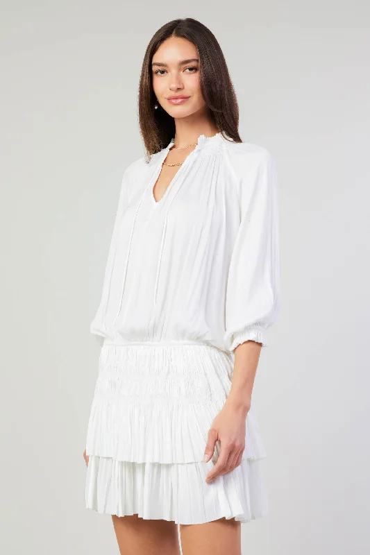 Aurelie Pleated Mini Dress