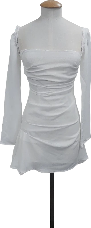 White Fox White This Just In Long Sleeve Mini Dress UK XS