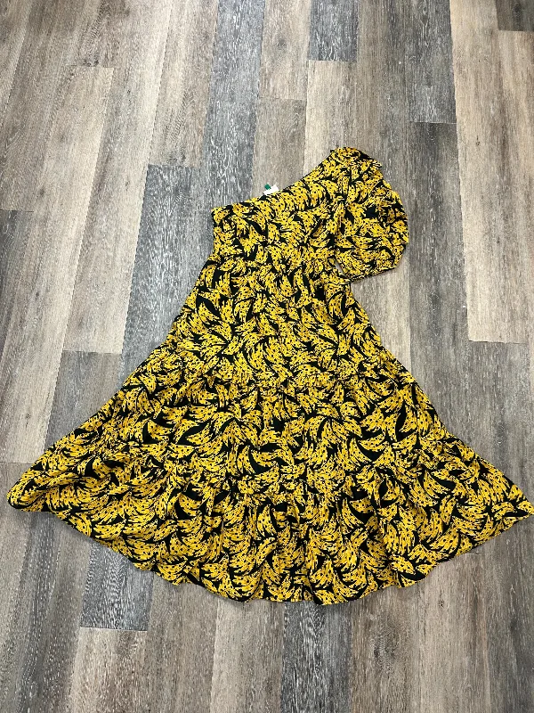 Black & Yellow Dress Casual Maxi Farm Rio, Size S