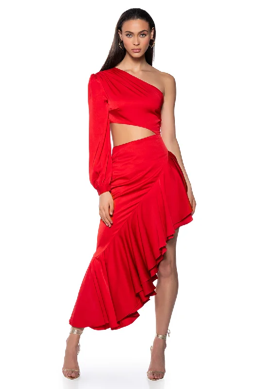 CHA CHA CUT OUT HIGH LOW MAXI DRESS