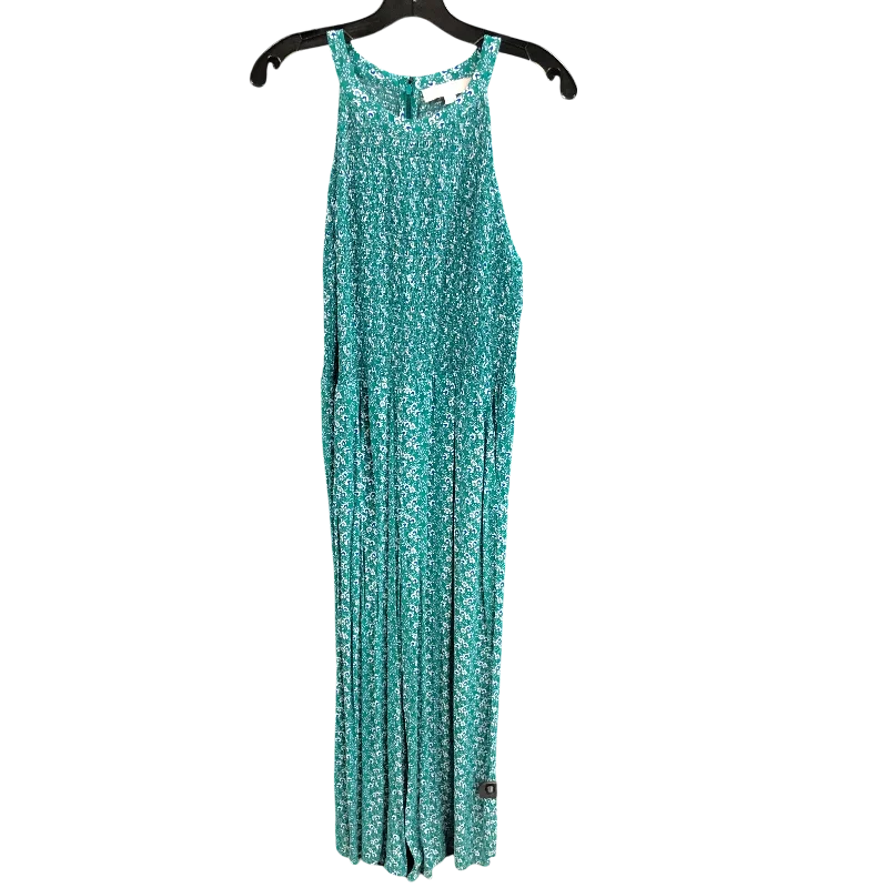 Dress Casual Maxi By Loft In Green & White, Size: 10