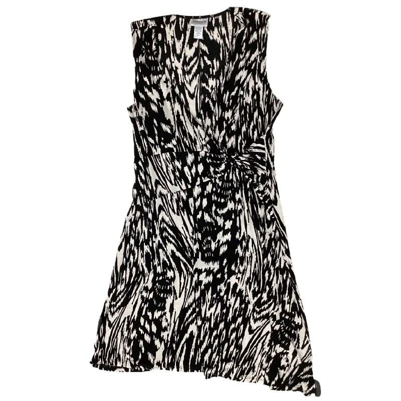 Dress Casual Midi By Chicos In Black & Cream, Size: 0