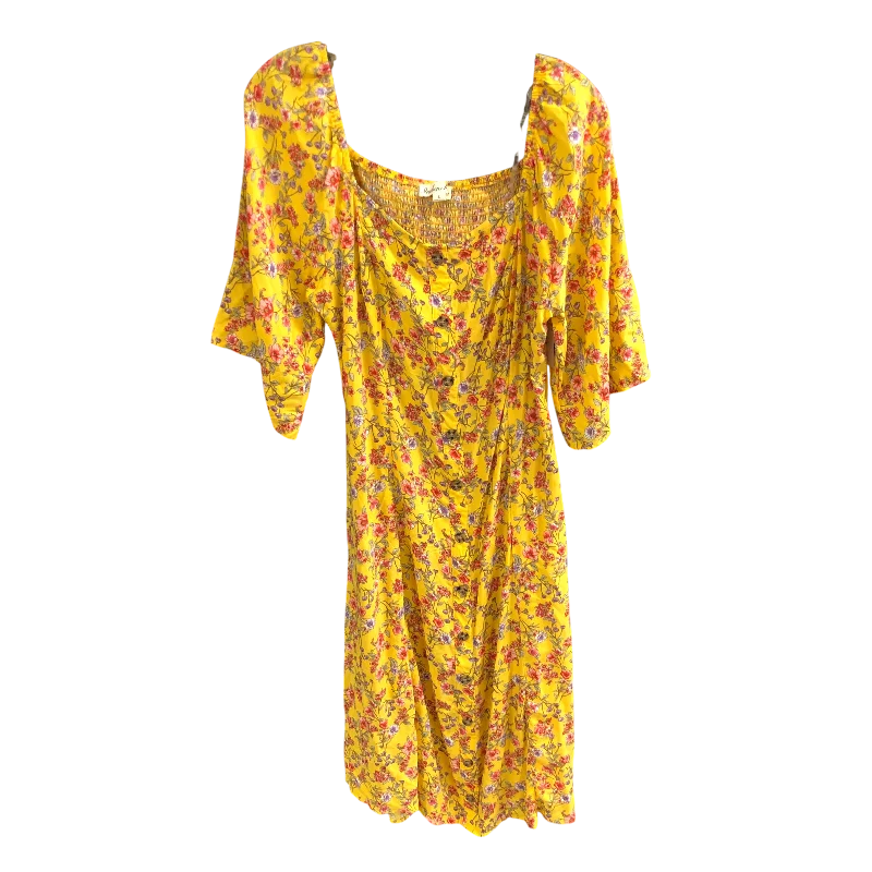 Dress Casual Midi By INDIGO ROSE In Yellow, Size: L