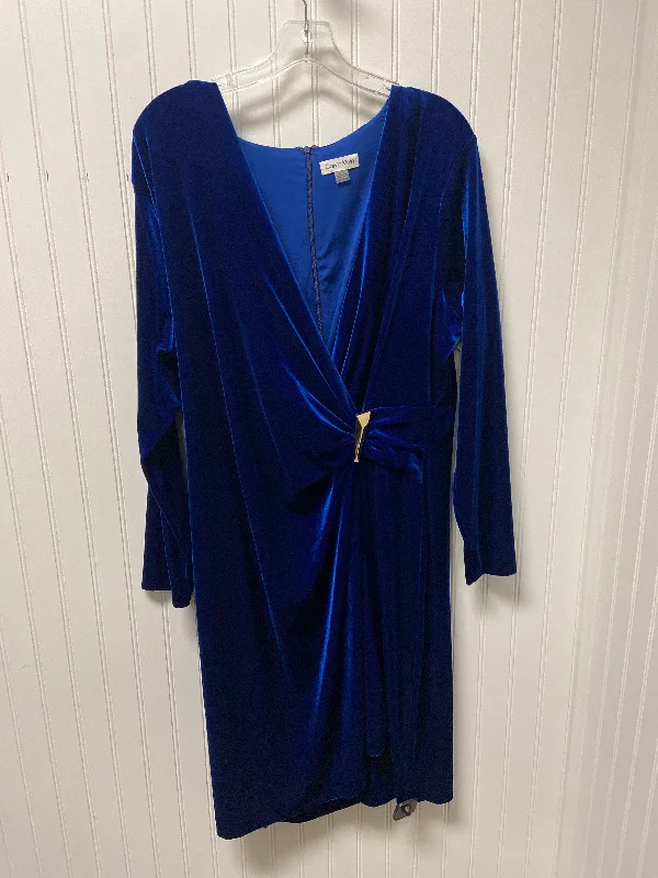 Dress Party Midi By Calvin Klein In Blue, Size: 1x