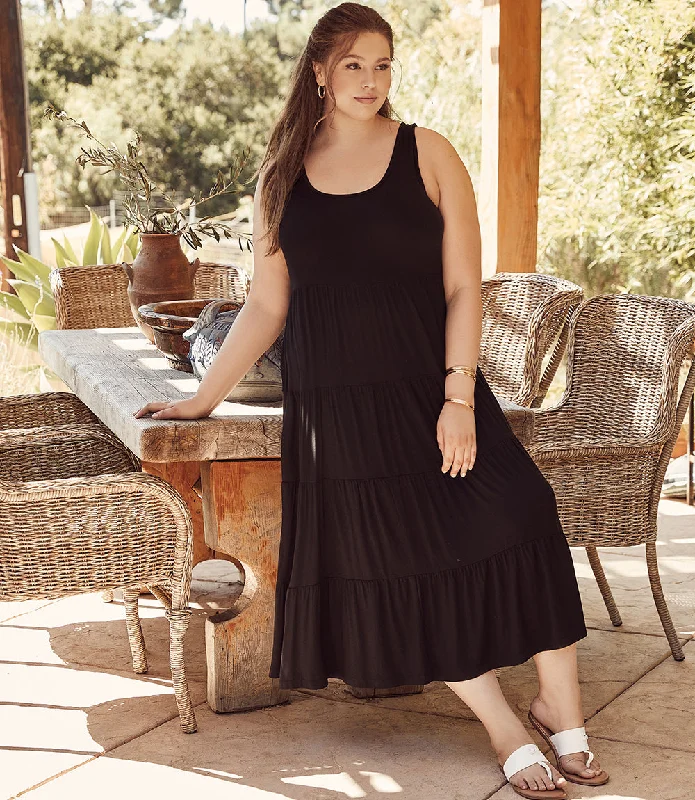 Plus Size Tiered Midi Dress