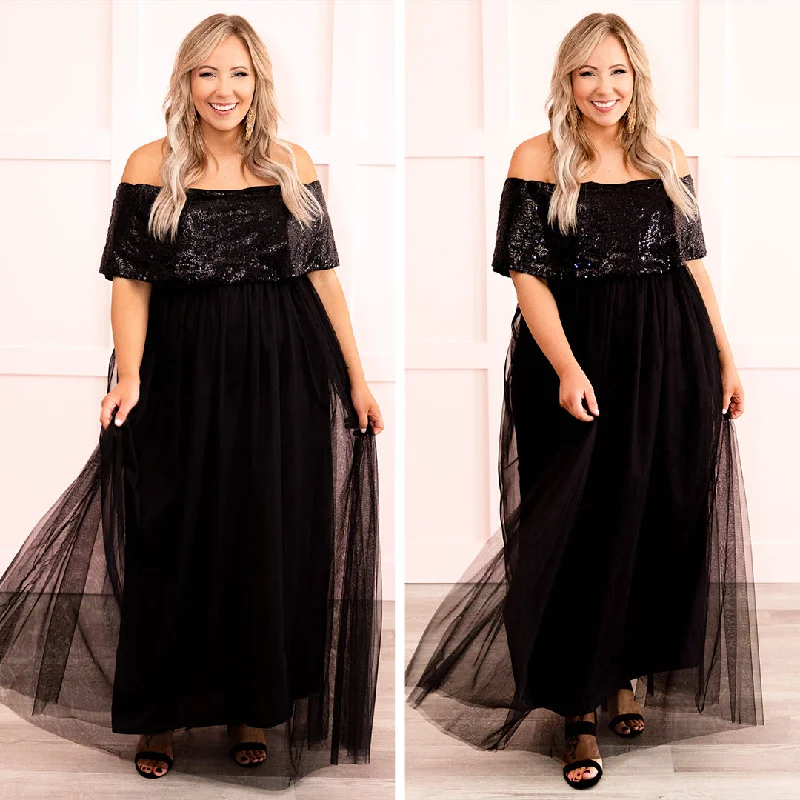 Posh Outlook Maxi Dress, Black