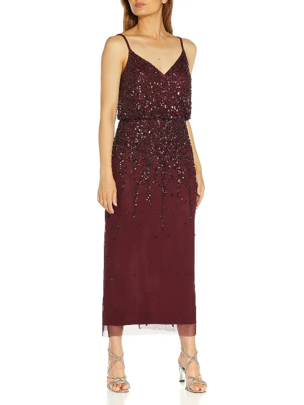 Womens Embellished Maxi Evening Dress