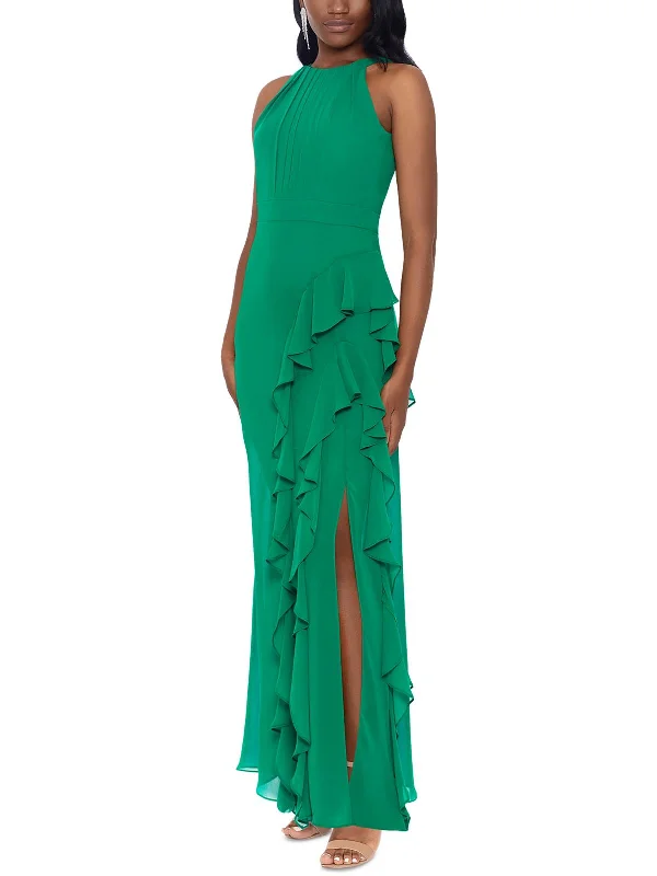 Womens Halter Maxi Evening Dress