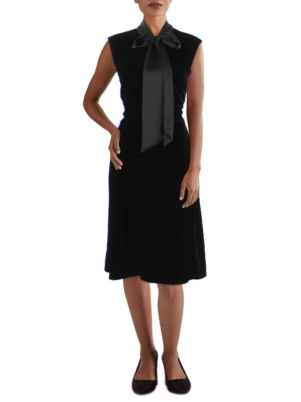 Womens Velvet Calf Midi Dress