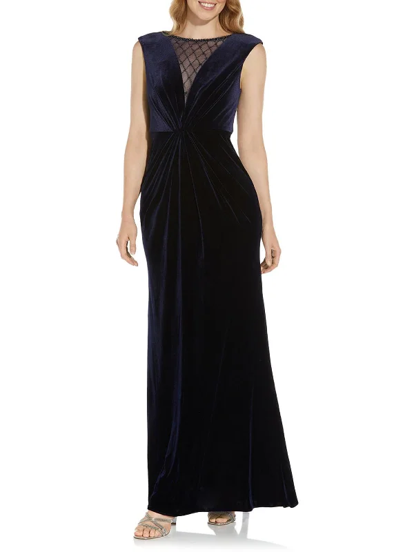 Womens Velvet Maxi Evening Dress