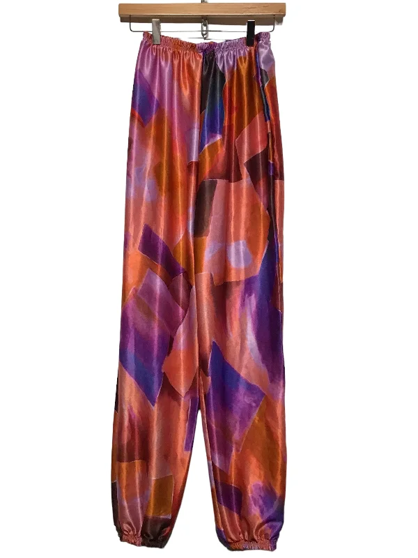 Abstract Print Shiny Lightweight Trousers (Size M)