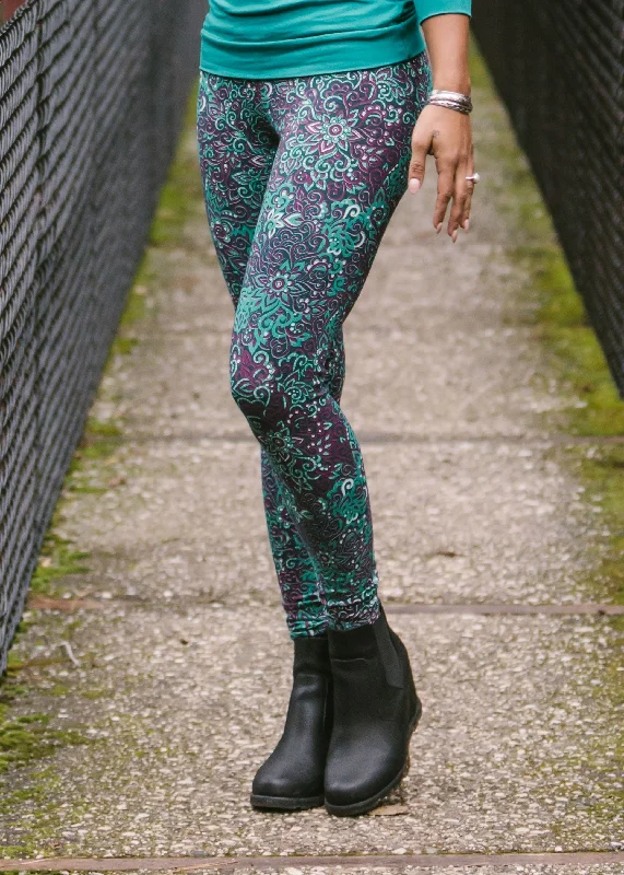 Victoria Leggings - Teal/Maroon