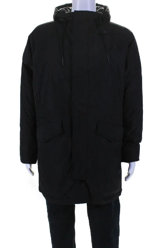 Everlane Mens Black The ReNew Long Parka