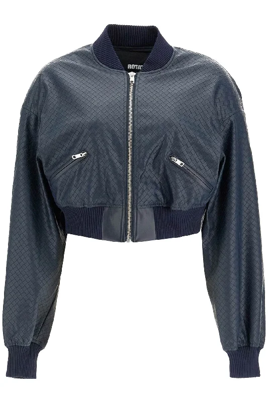 Rotate Women's Cropped Bomber Jacket With Braided