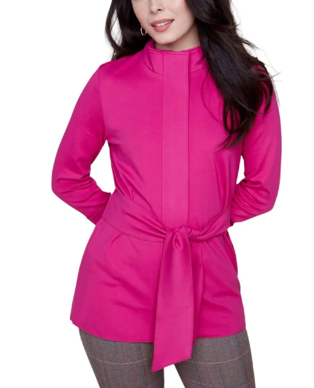 Tie Front Jacket In Orchid