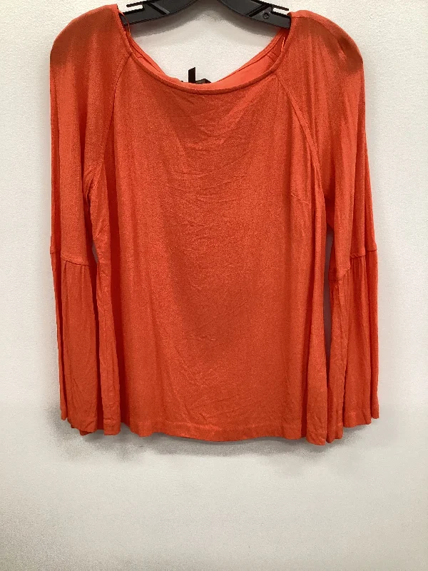 Top Long Sleeve By Banana Republic In Orange, Size: S