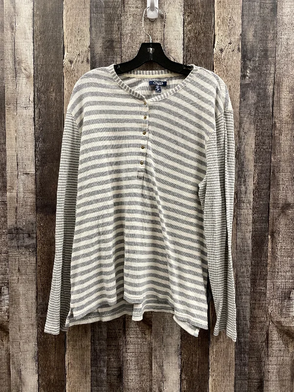 Top Long Sleeve By Chaps In Striped Pattern, Size: 2x