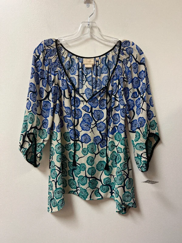 Top Long Sleeve By Clothes Mentor In Blue & Green, Size: Xs