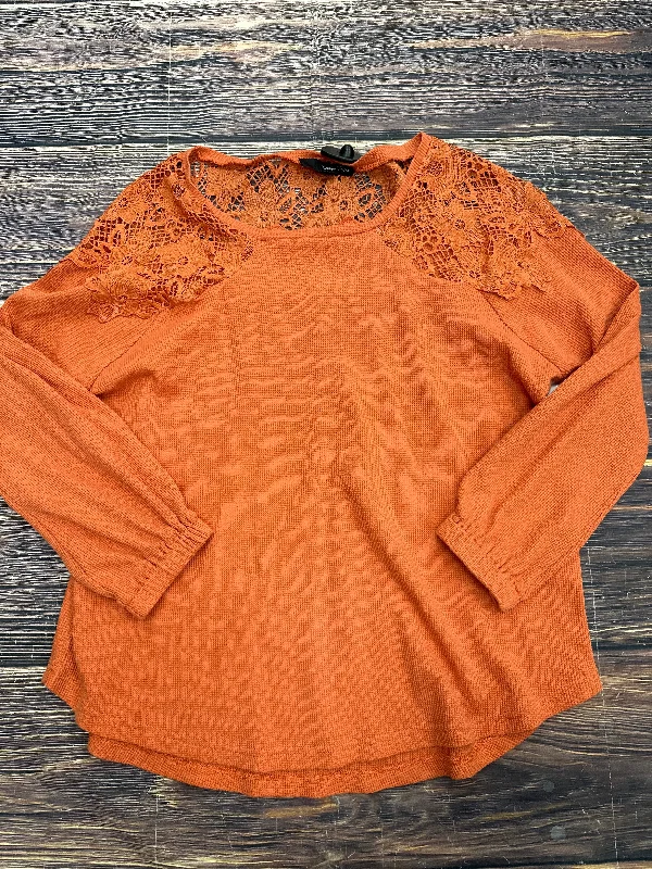 Top Long Sleeve By Clothes Mentor In Orange, Size: 1x