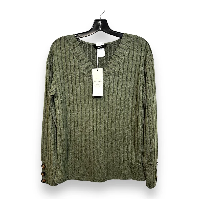 Top Long Sleeve By Cmf In Green, Size: S