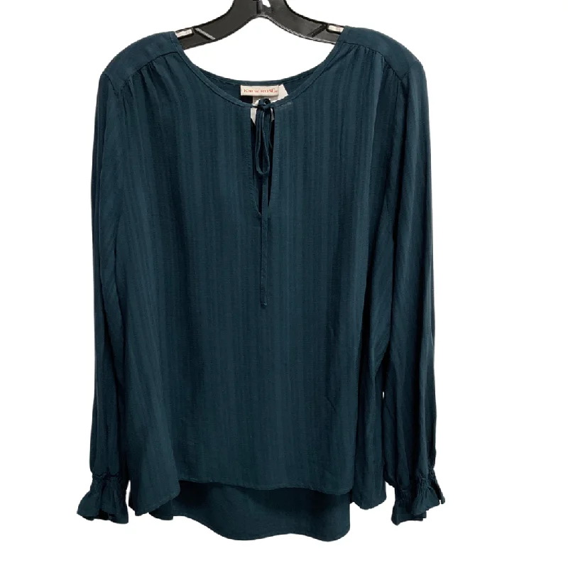 Top Long Sleeve By Knox Rose In Teal, Size: Xl