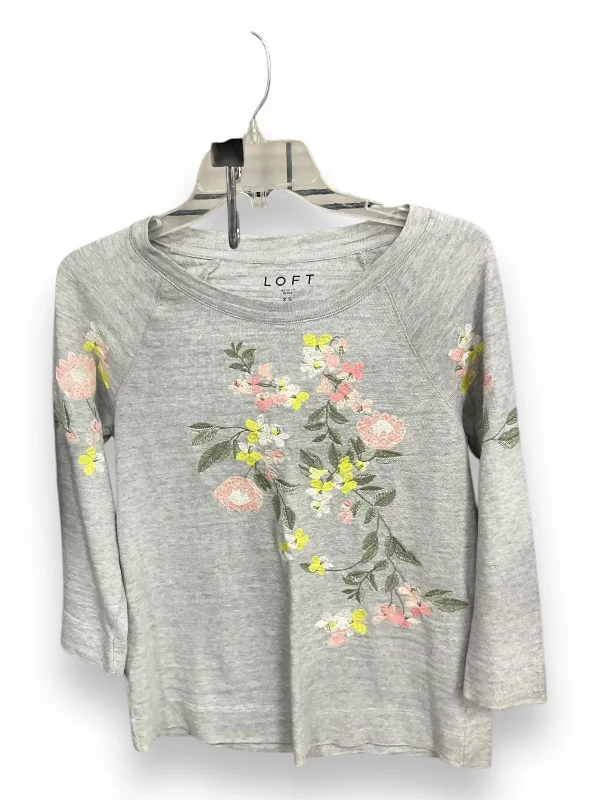 Top Long Sleeve By Loft In Grey, Size: Xs