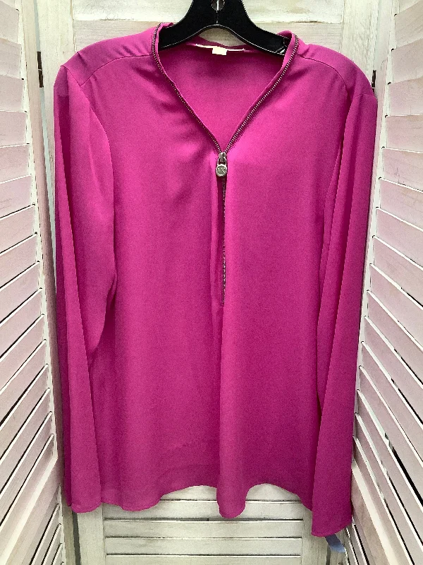 Top Long Sleeve By Michael By Michael Kors In Pink, Size: Xl