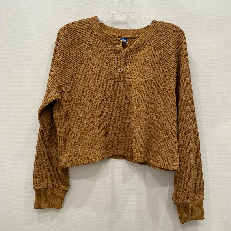 Top Long Sleeve By Old Navy In Brown, Size: M