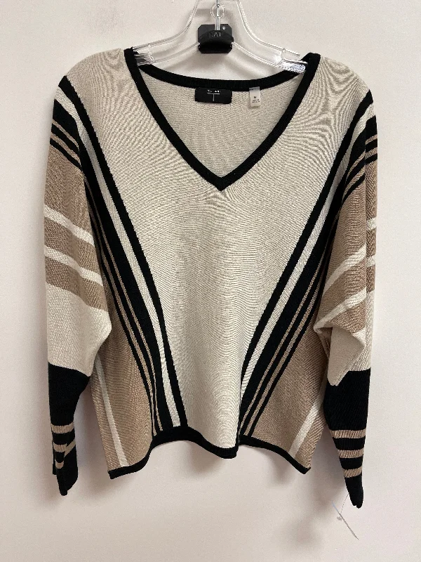 Top Long Sleeve By Tahari By Arthur Levine In Cream, Size: M