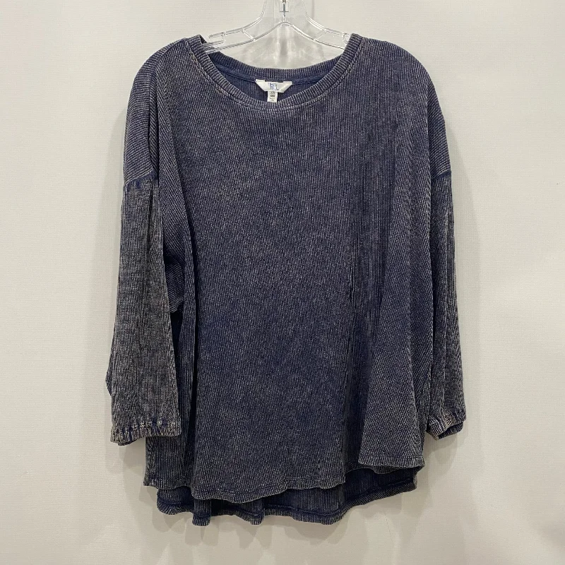 Top Long Sleeve By Time And Tru In Navy, Size: Xxl