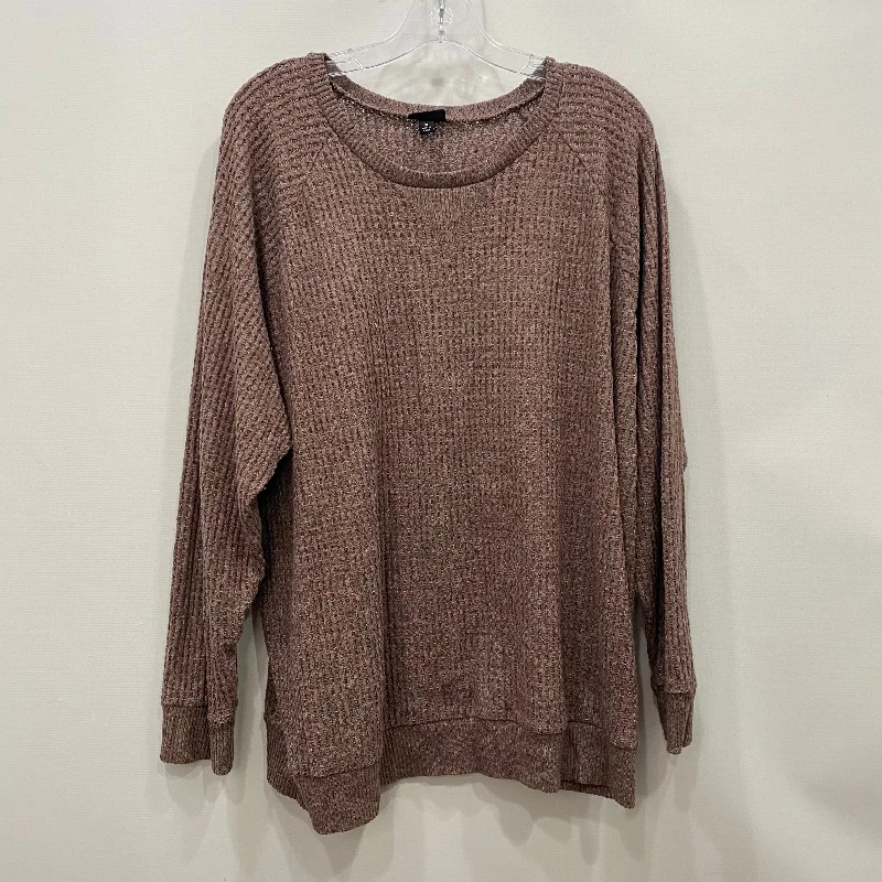 Top Long Sleeve By Torrid In Mauve, Size: 3x